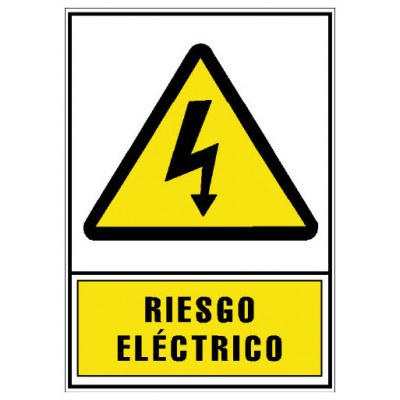 SEÑAL HOMOLOGADA AVISO RIESGO ELECTRICO 210x297MM PVC AMARILLO ARCHIVO2000 6172-03 AM (Espera 4 dias) en Huesoi